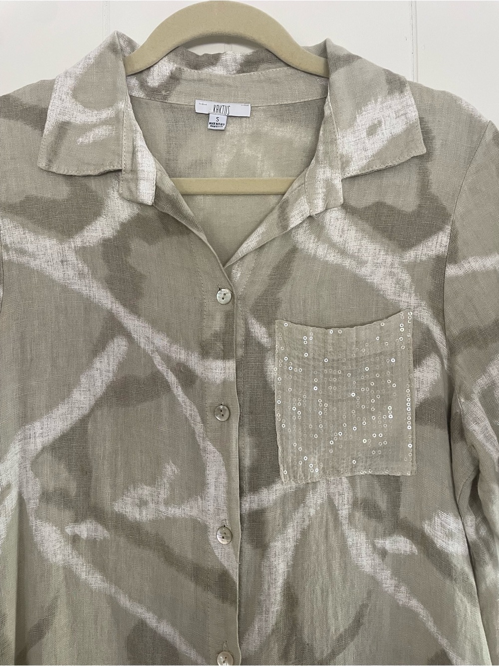 Kaktus Linen Graphic Print Shirt Dress - Picture 2 of 6